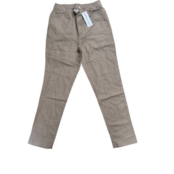 JANIE AND JACK Boys Linen Cotton Pull-on Dress Pants in Jack Khaki Size 10 NWT - Picture 3 of 6